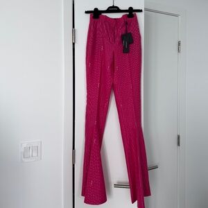 Pink Versace Pants with silver stitching